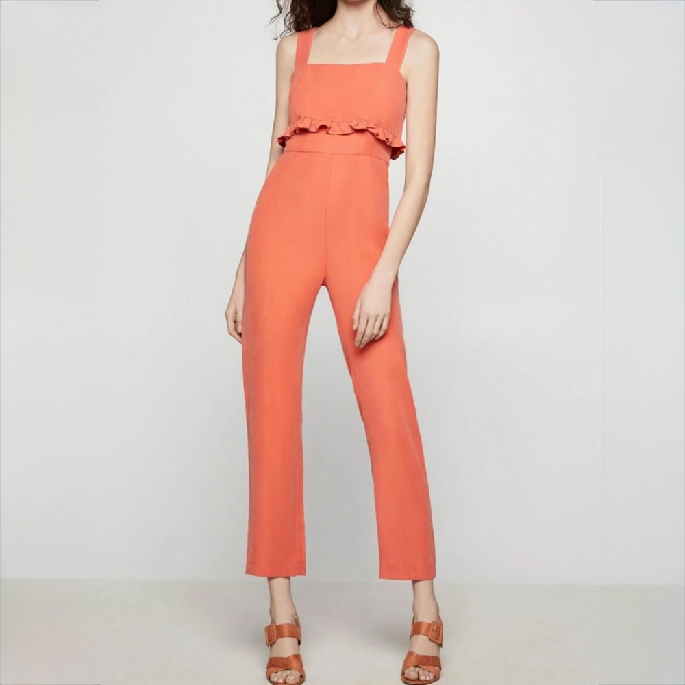 BCBGeneration Ruffled Coral Jumpsuit